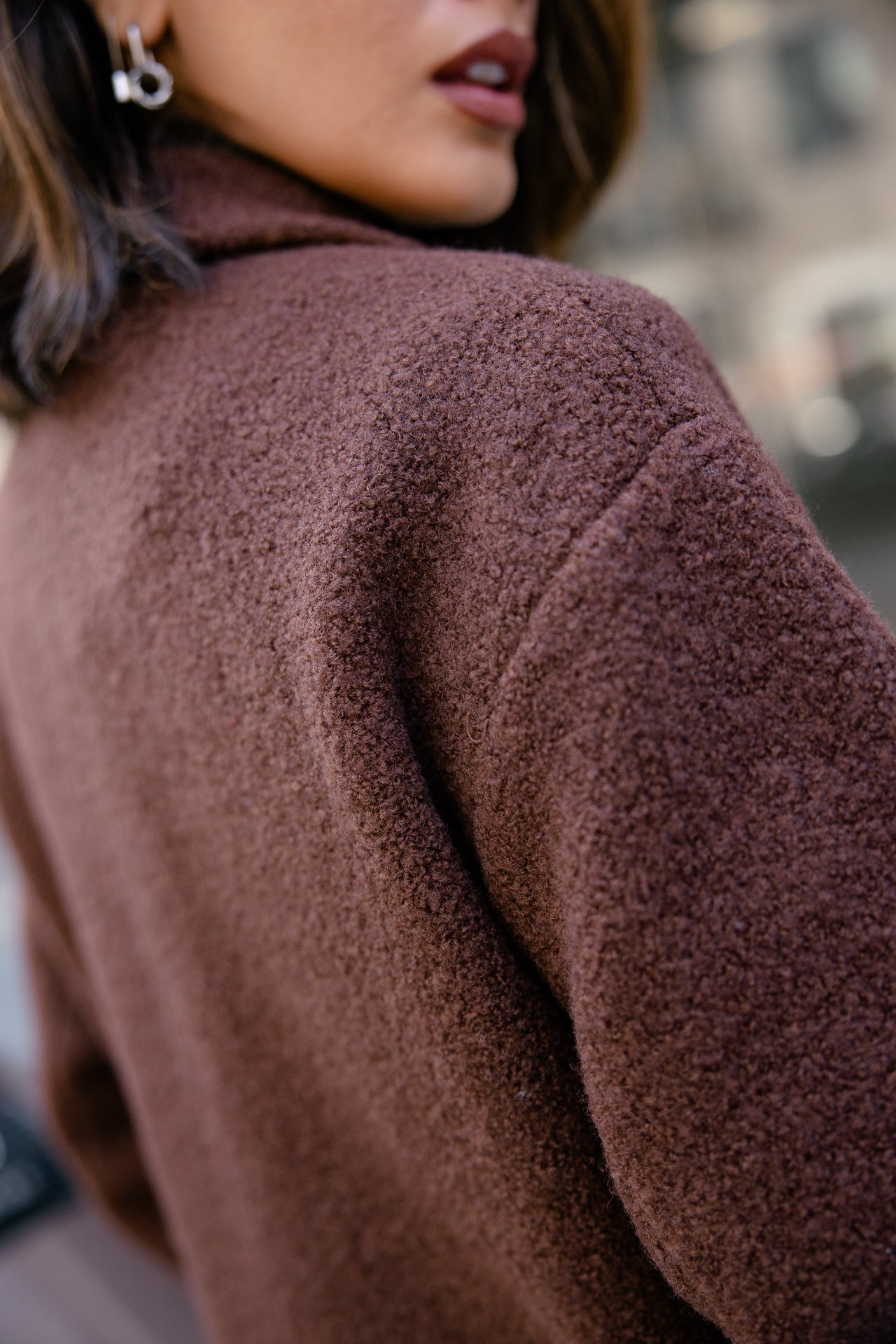 

Manteau long en laine bouillie Femme Millie Boiled shaved chocolate | Freeman T. Porter