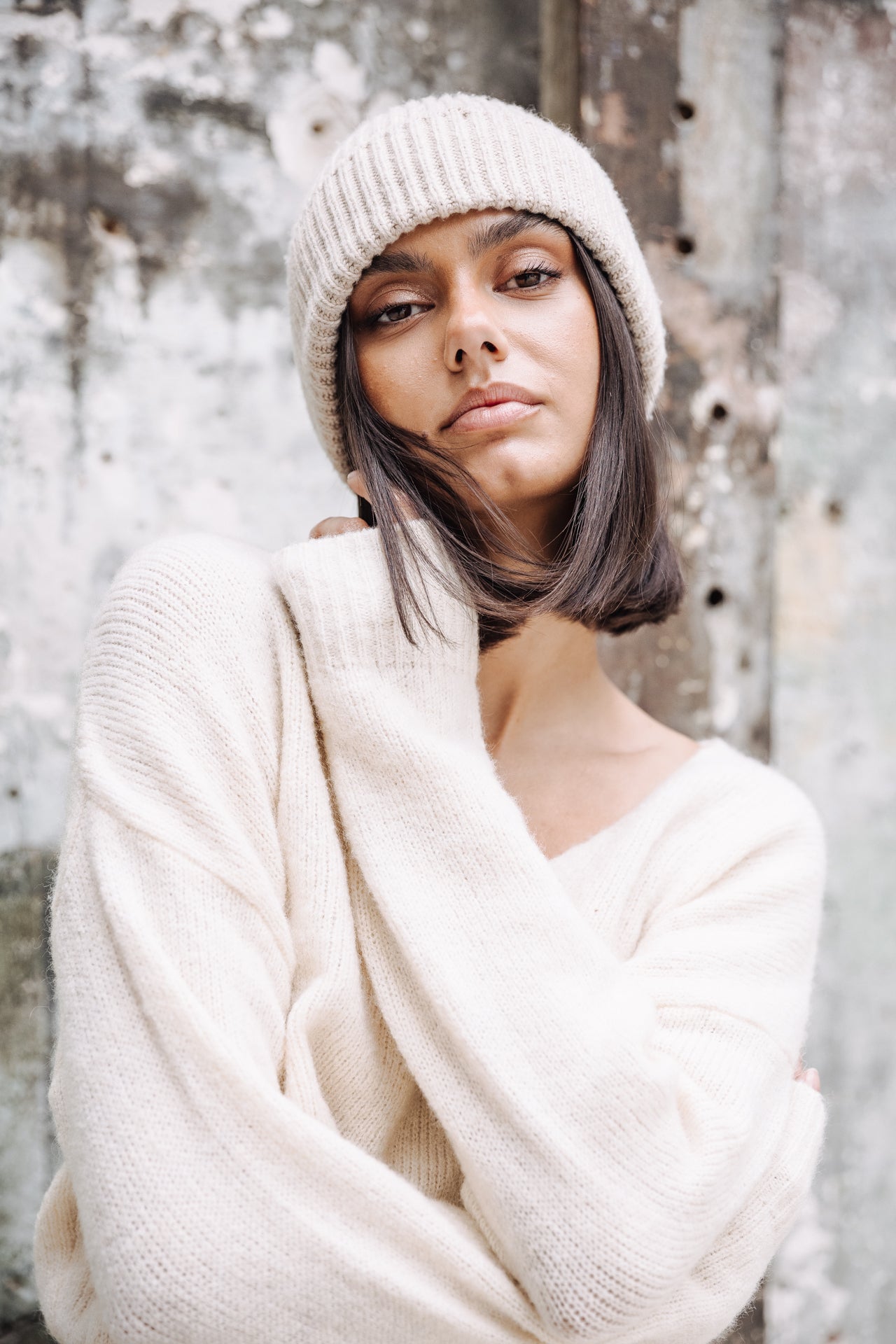 

Pull col V Frau Isabel off white | Freeman T. Porter