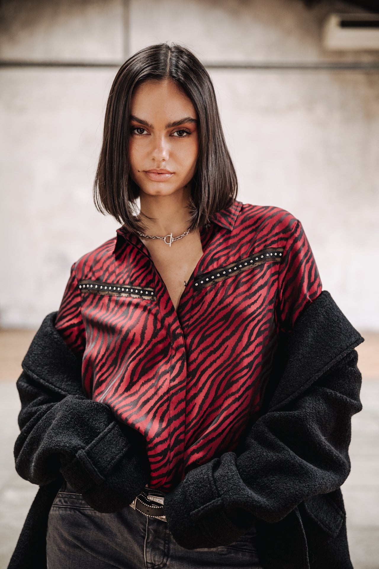 

Chemise manches longues Mujer Crizia Red Zebra salsa | Freeman T. Porter