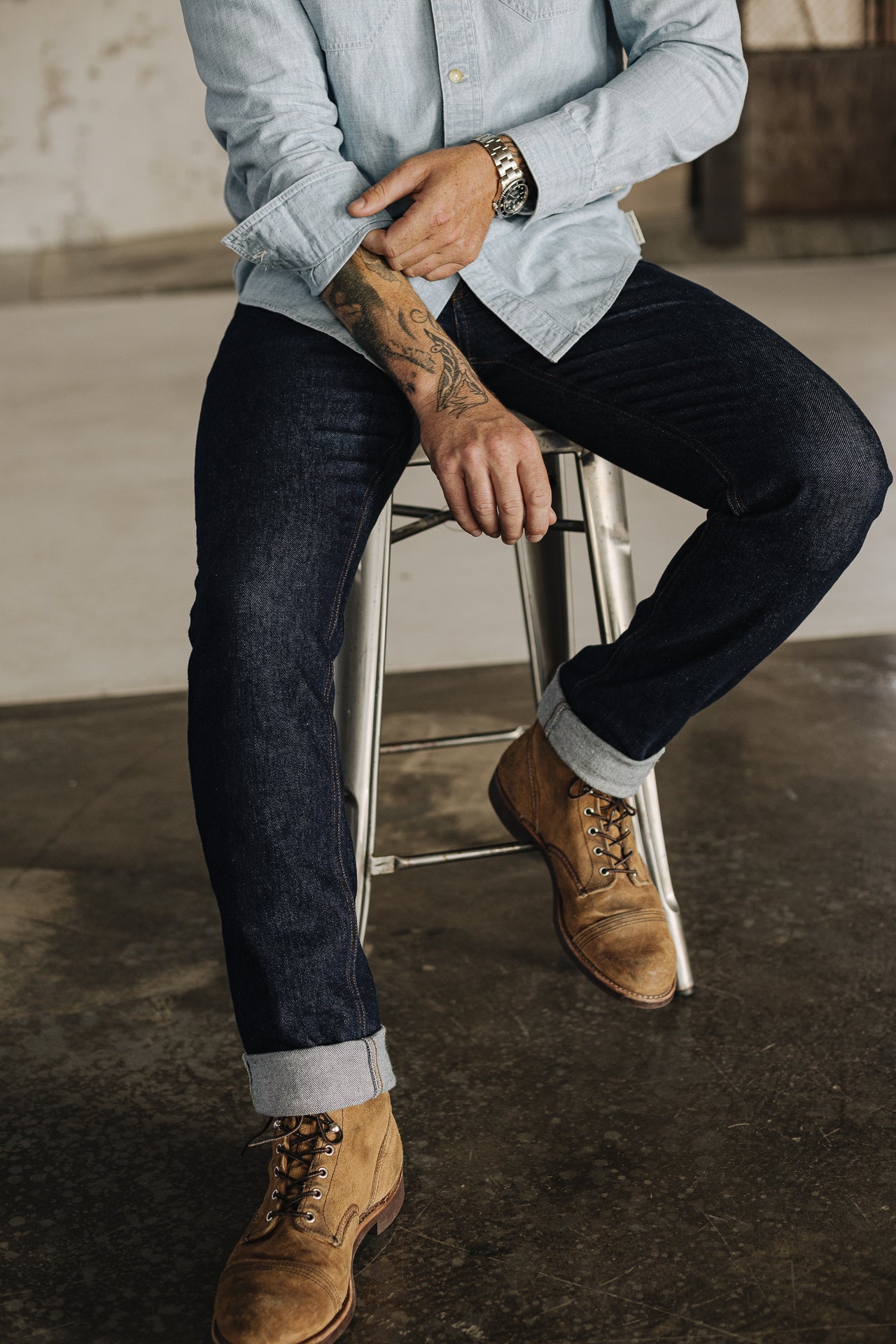 

Chemise straight Homme Bolton chambray blue | Freeman T. Porter
