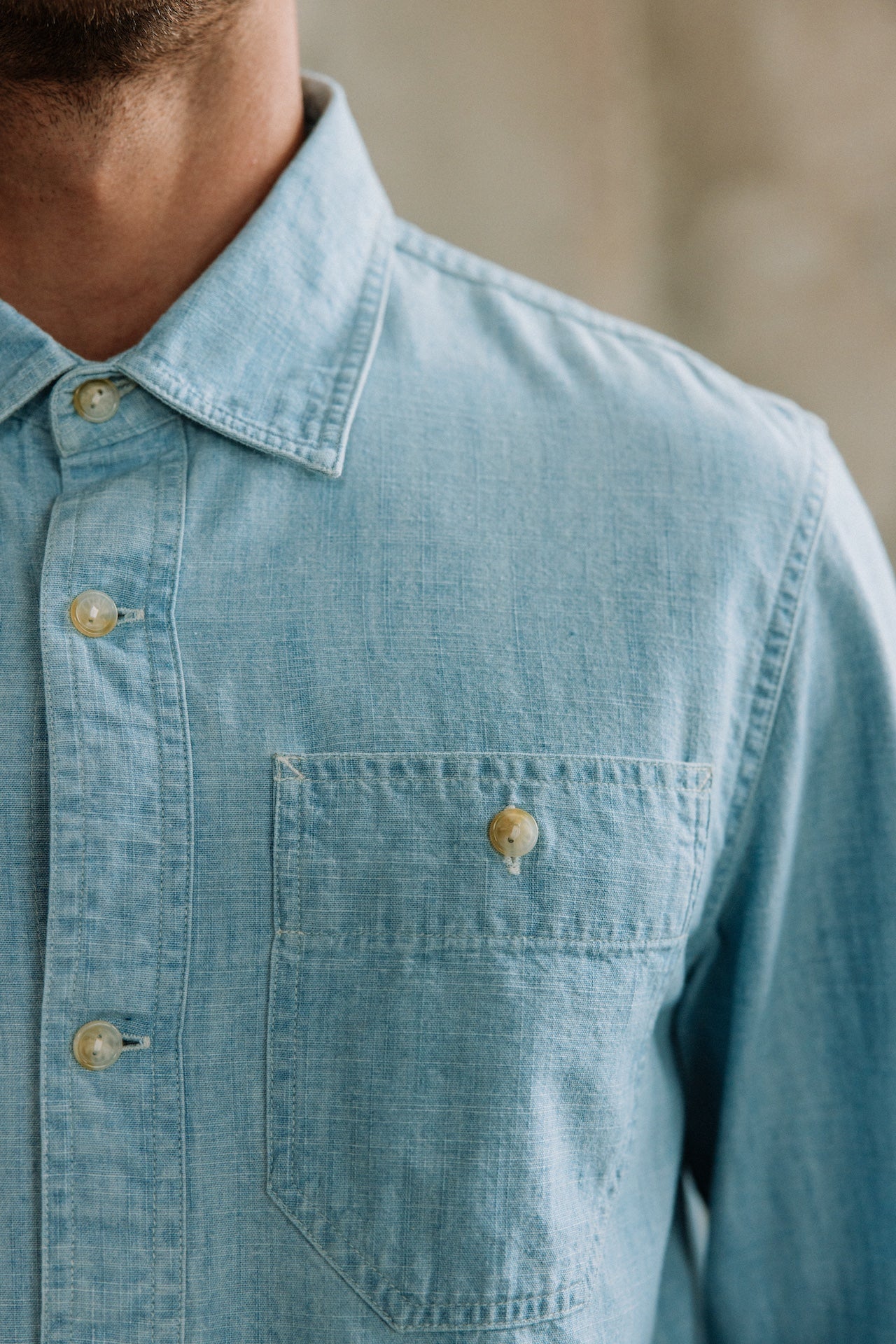 

Straight Shirt Mann Bolton chambray blue | Freeman T. Porter