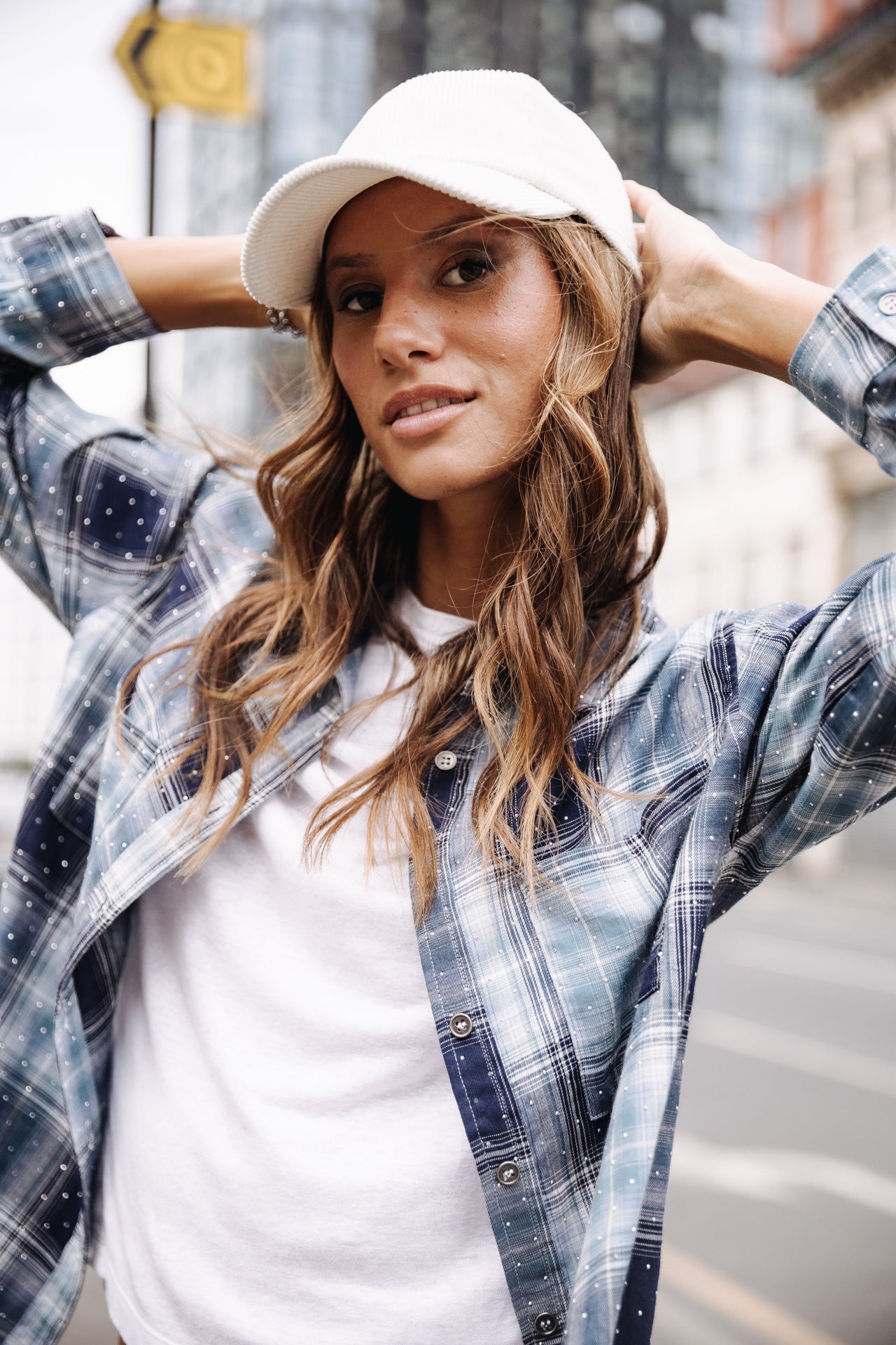 

Chemise à carreaux Femme Tickya Rhinestone Tiles blue | Freeman T. Porter