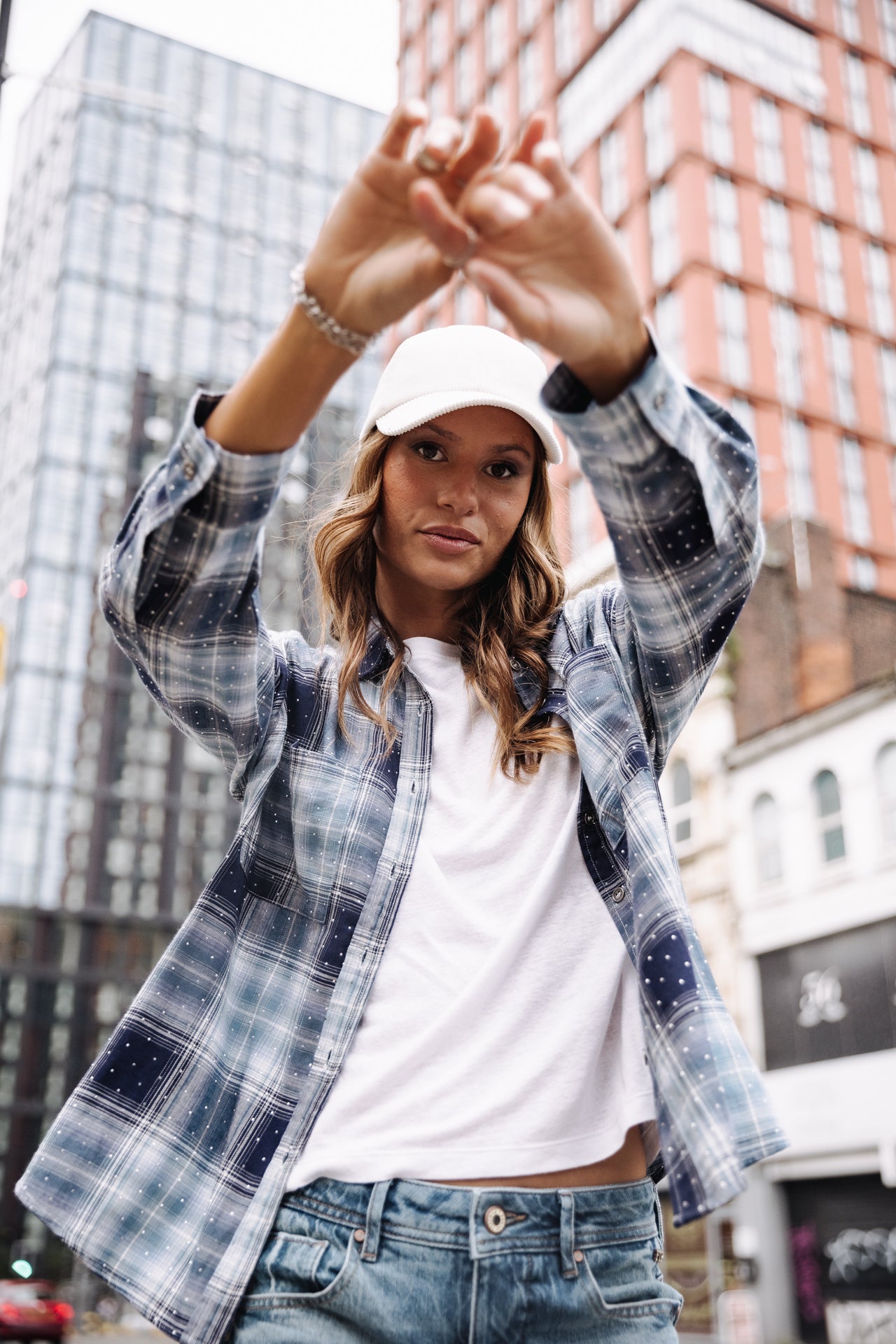 

Chemise à carreaux Femme Tickya Rhinestone Tiles blue | Freeman T. Porter