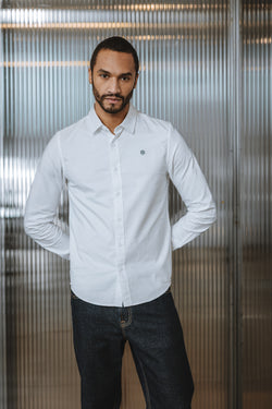 

Tailliertes Hemd Herren Yoris Oxford Brushed white | Freeman T. Porter