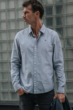 

Tailliertes Hemd Herren Yoris Oxford Brushed grey melange | Freeman T. Porter