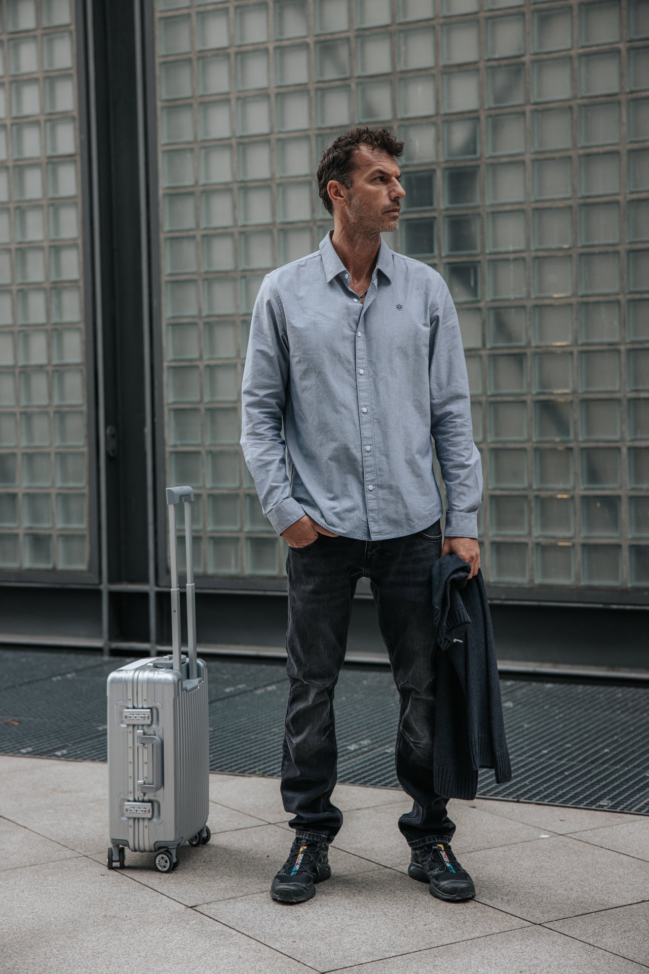 

Tailliertes Hemd Herren Yoris Oxford Brushed grey melange | Freeman T. Porter