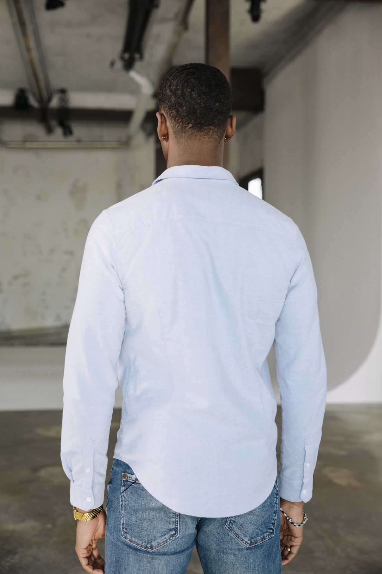 

Eng anliegendes Hemd Mann Yoris Oxford Brushed light blue | Freeman T. Porter