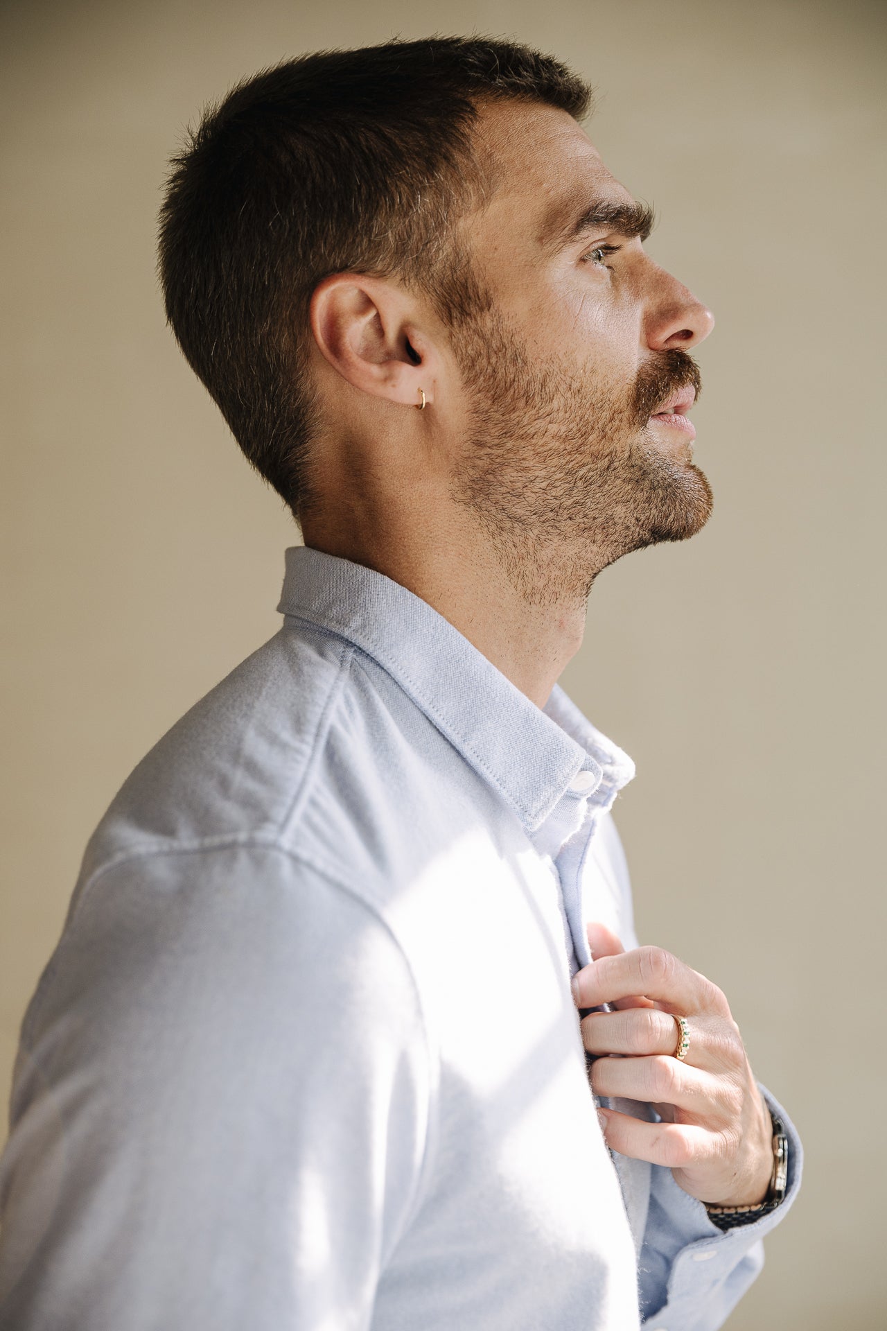 

Chemise ajustée Homme Yoris Oxford Brushed light blue | Freeman T. Porter