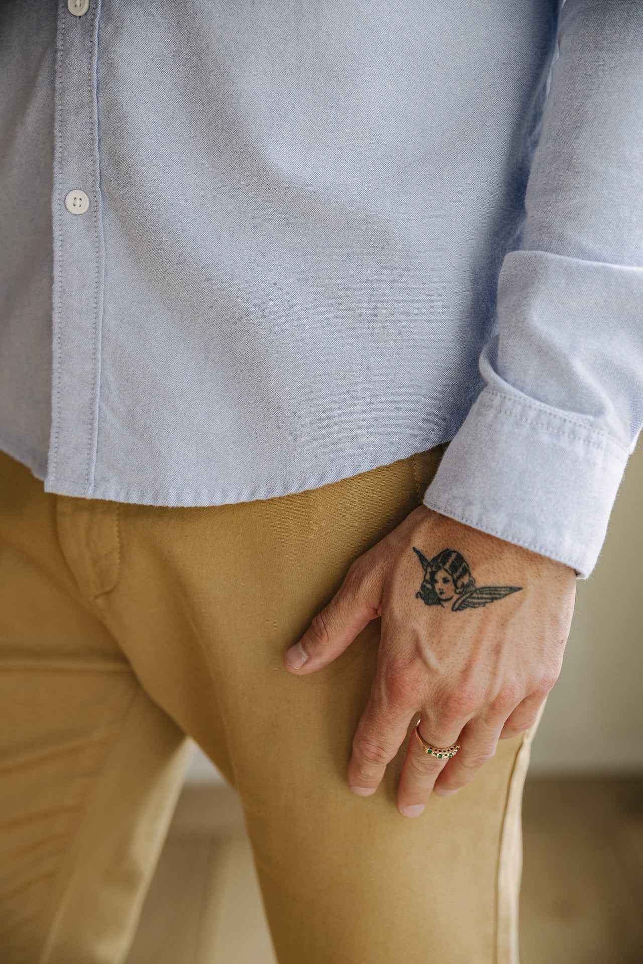 

Chemise ajustée Homme Yoris Oxford Brushed light blue | Freeman T. Porter