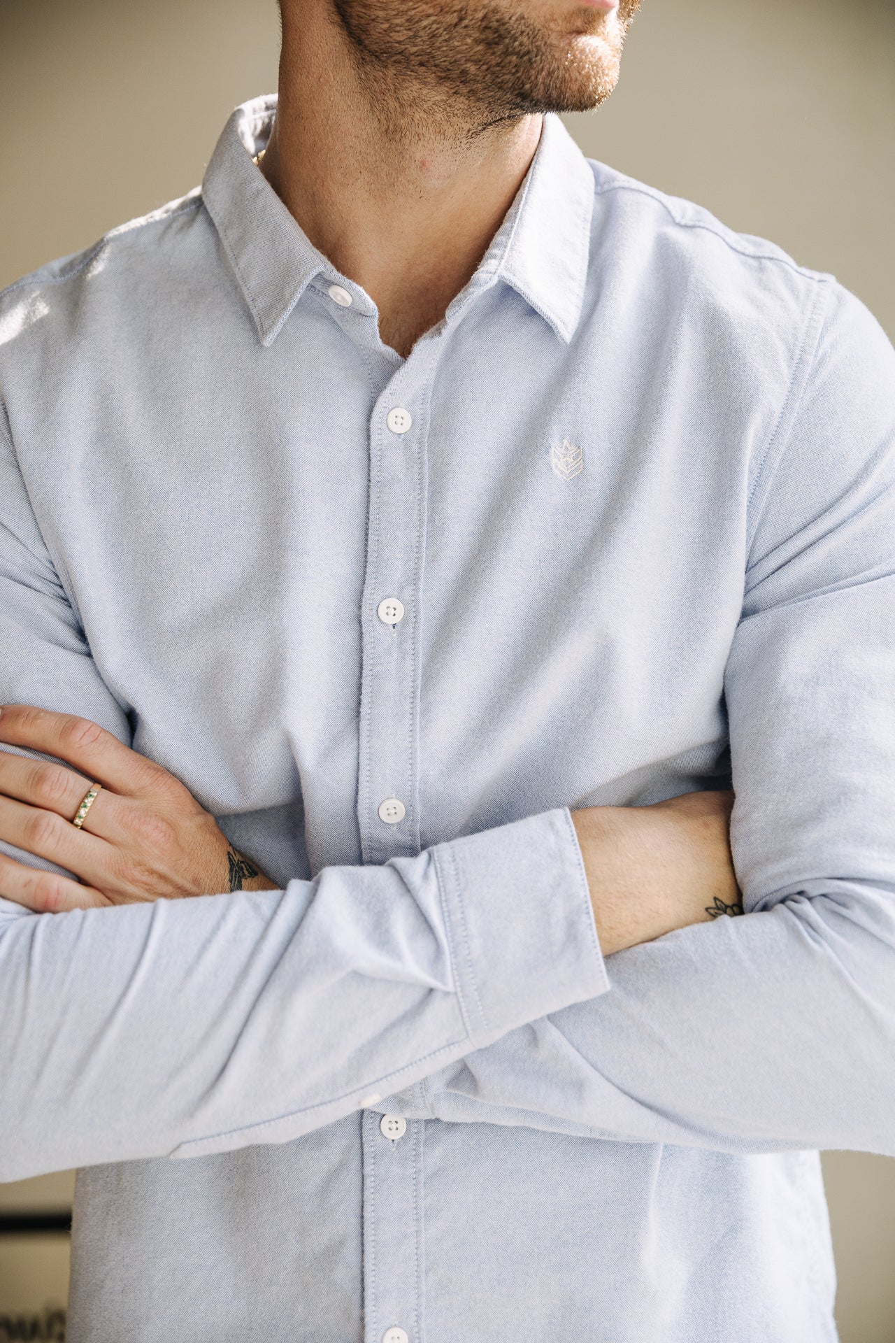 

Chemise ajustée Homme Yoris Oxford Brushed light blue | Freeman T. Porter