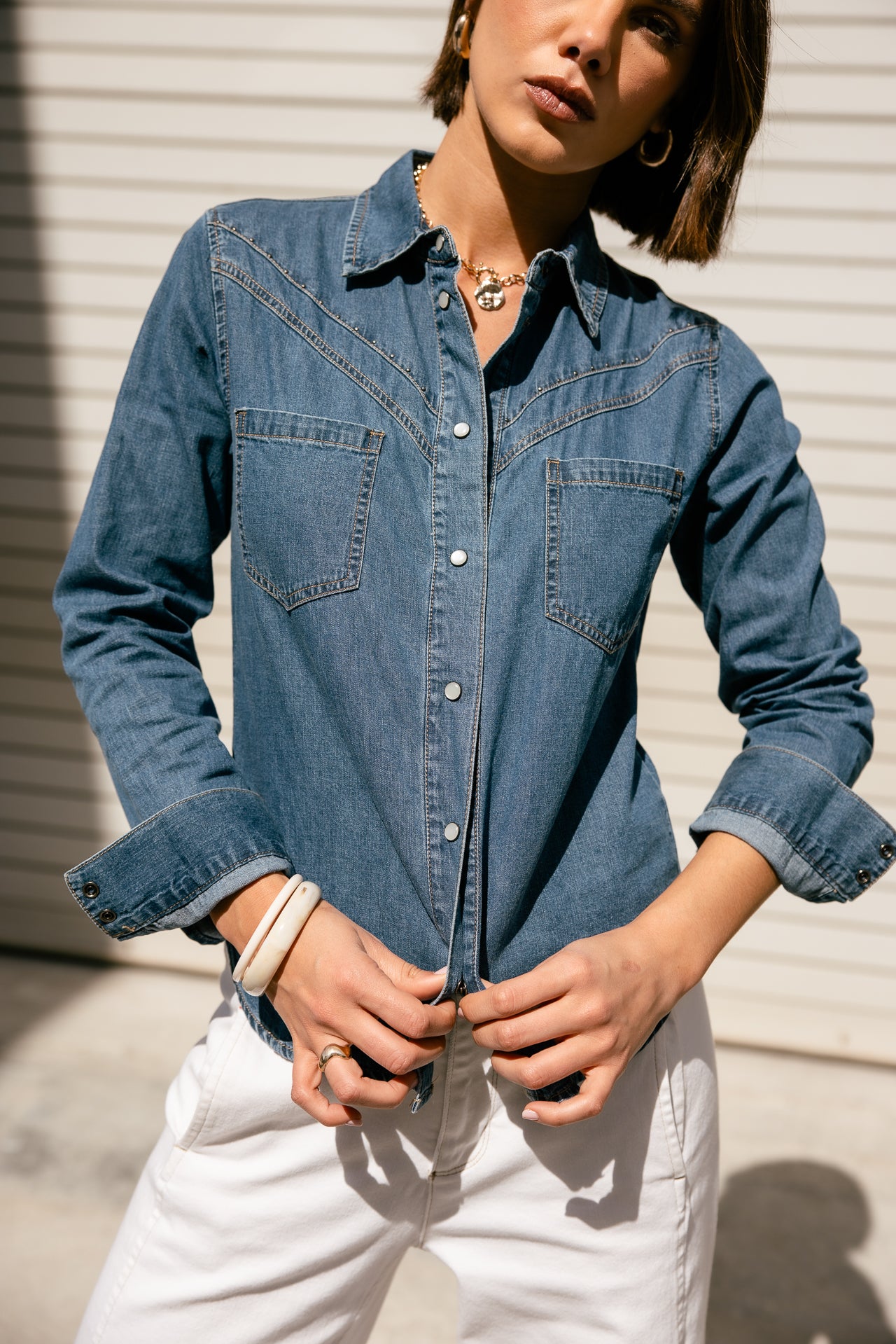 

Westernhemd Damen Irina Denim wenit | Freeman T. Porter