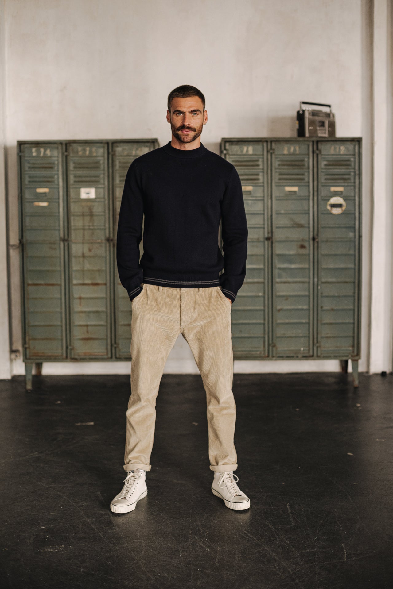 

High-neck sweater Men Baton Varsity deep well | Freeman T. Porter