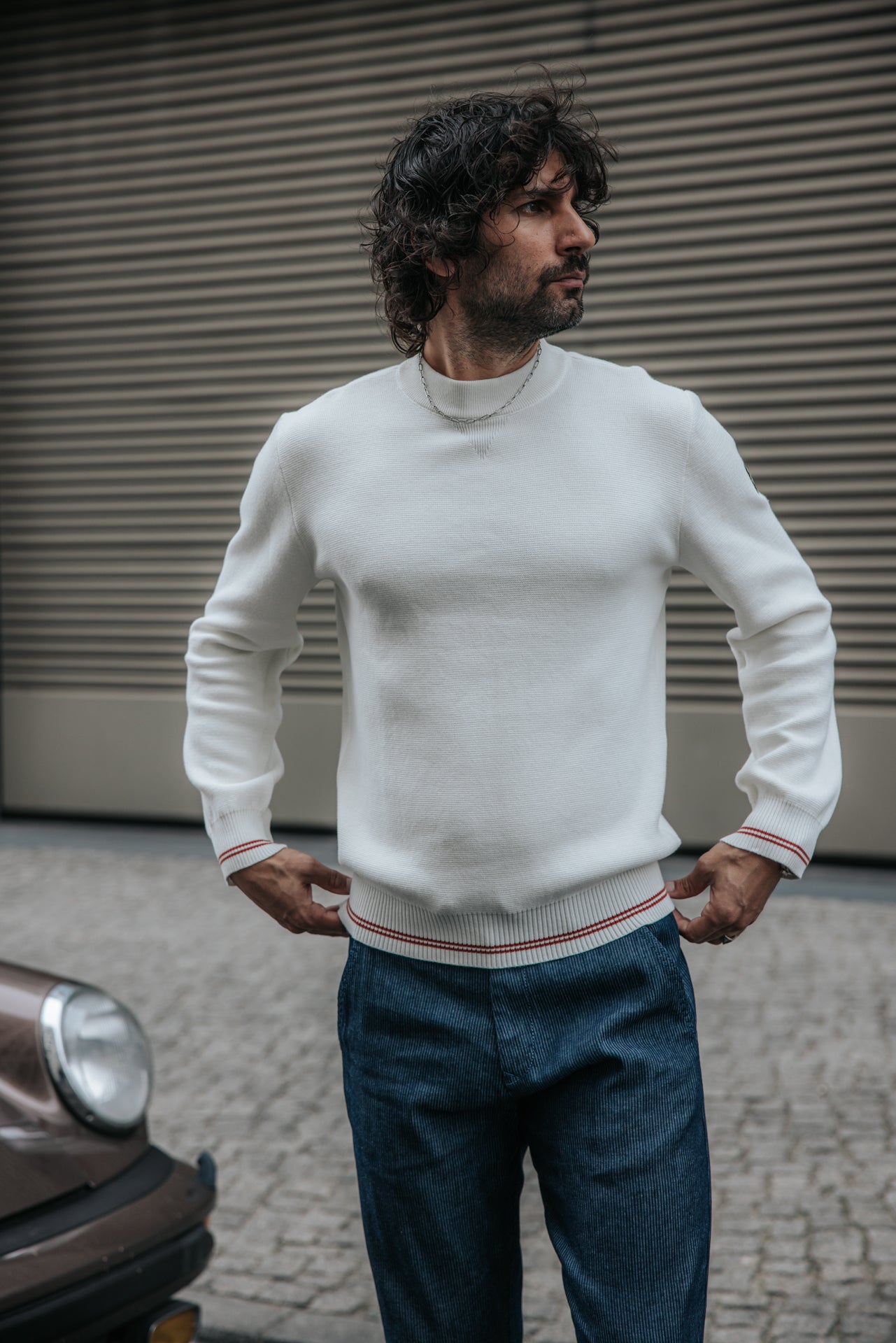 

Pull col montant Homme Baton Varsity ecru | Freeman T. Porter