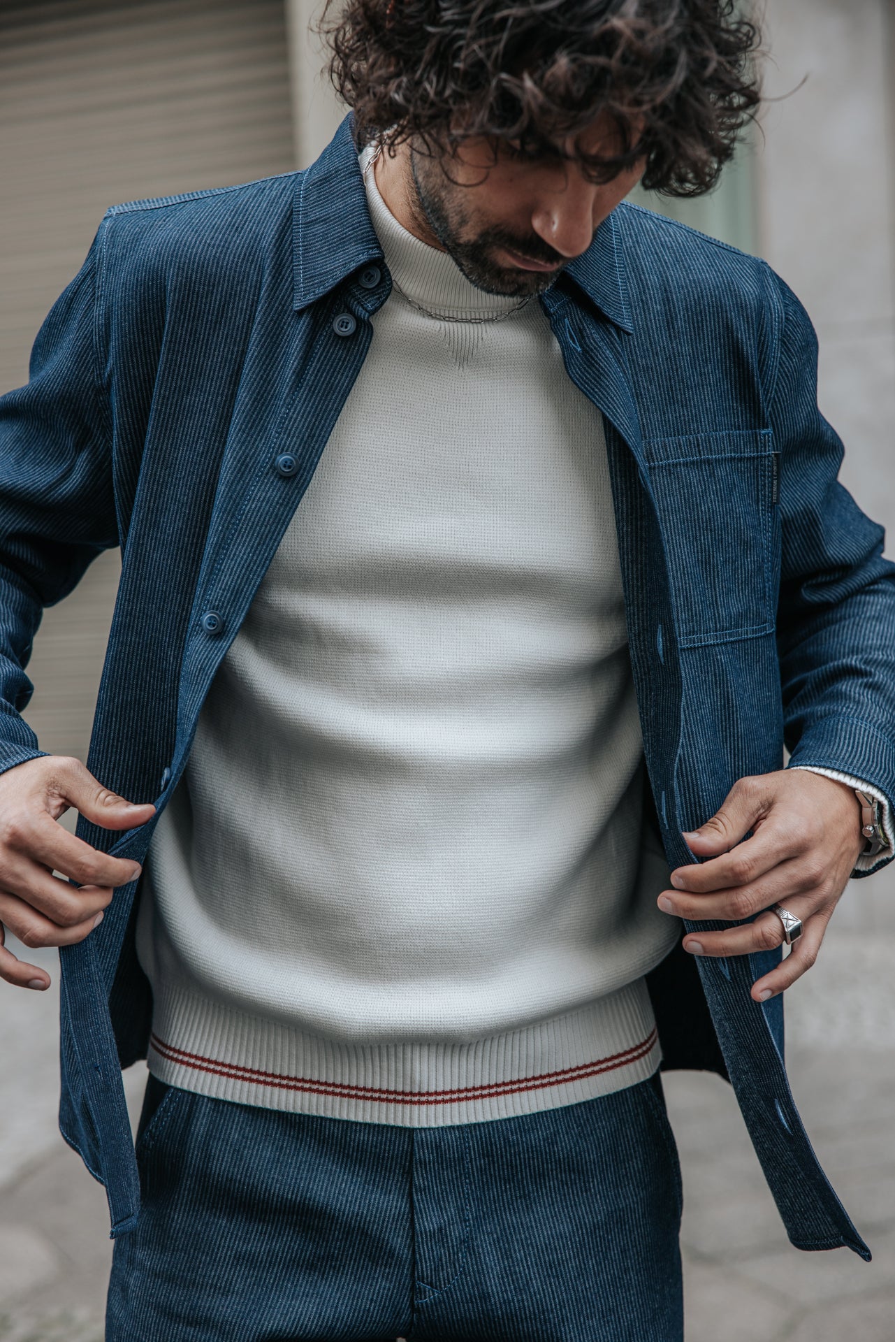 

Pull col montant Homme Baton Varsity ecru | Freeman T. Porter