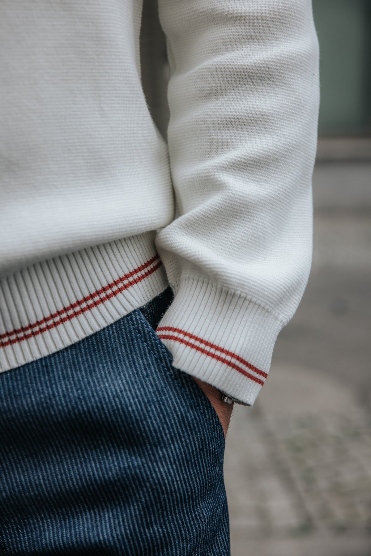 

Pull col montant Homme Baton Varsity ecru | Freeman T. Porter