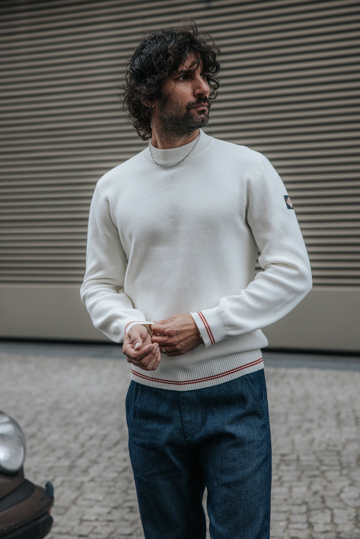 

Pull col montant Homme Baton Varsity ecru | Freeman T. Porter