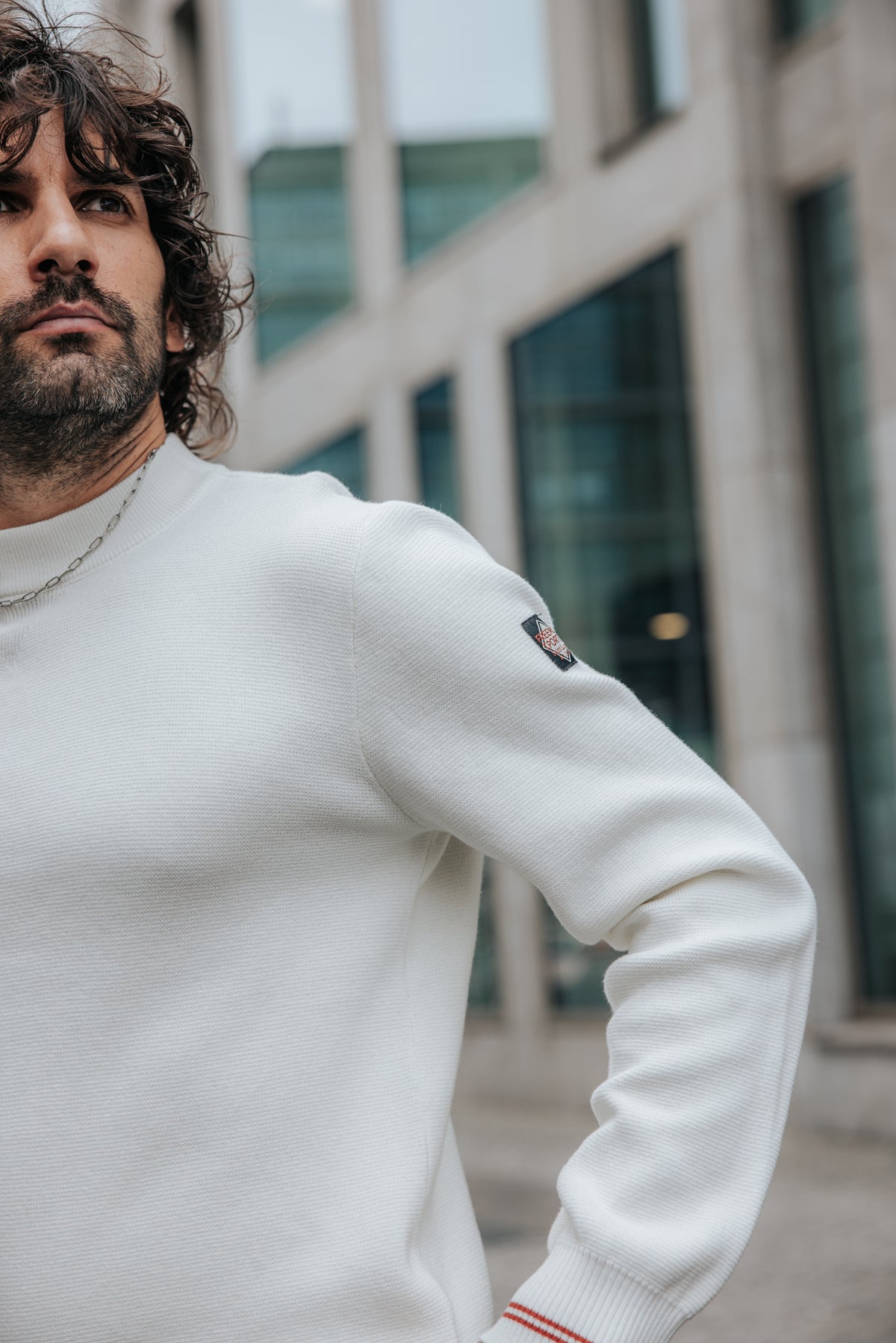 

Pull col montant Homme Baton Varsity ecru | Freeman T. Porter