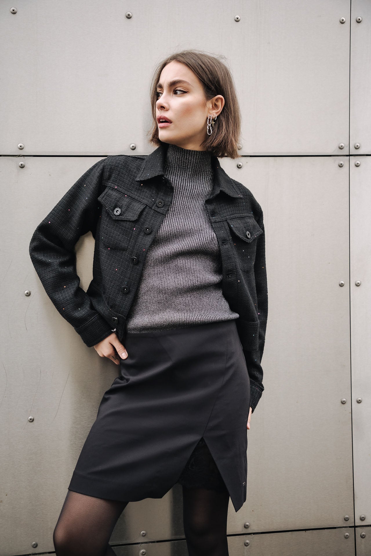 

Jupe courte croisée Femme Jastia Plain black | Freeman T. Porter