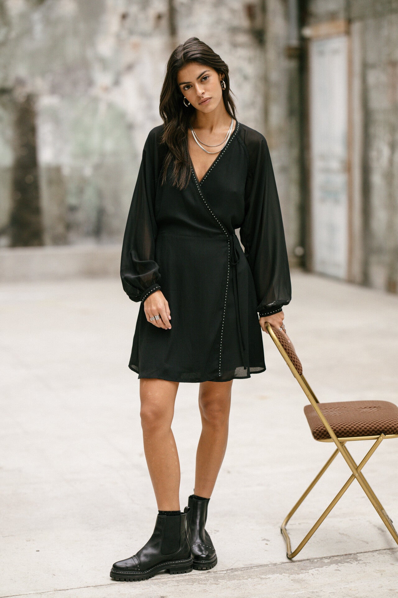 
              

Robe effet cache-cœur Femme Rocklane Plain black | Freeman T. Porter
            
