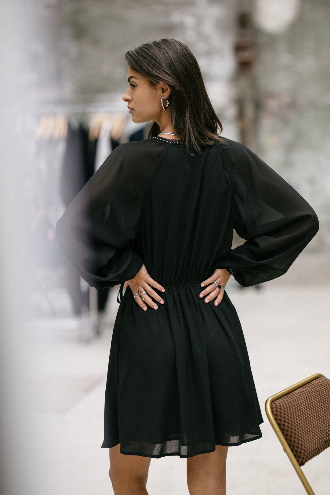 

Robe effet cache-cœur Femme Rocklane Plain black | Freeman T. Porter