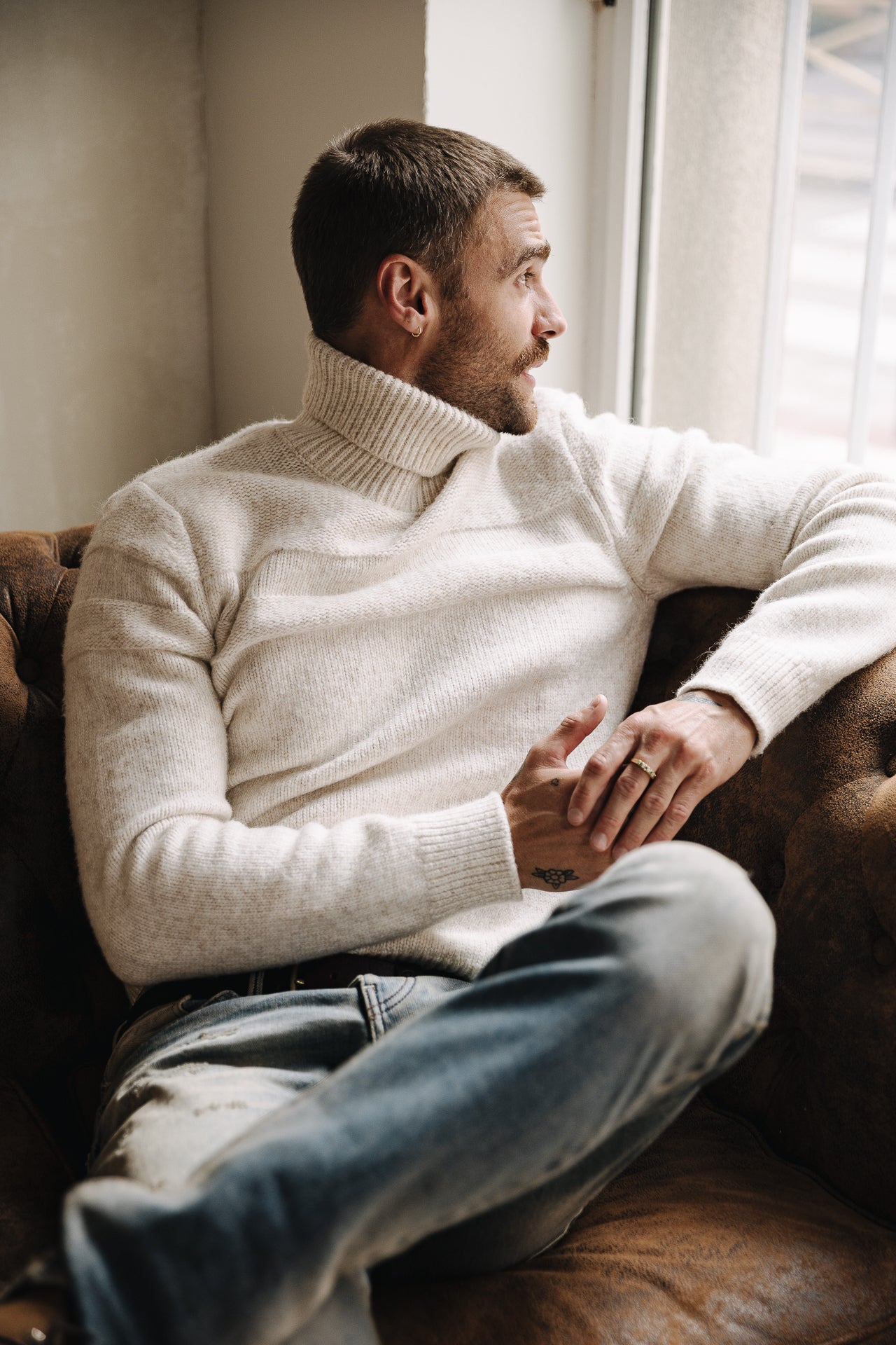 

Pull col roulé Homme Romeo Bellagio egret | Freeman T. Porter