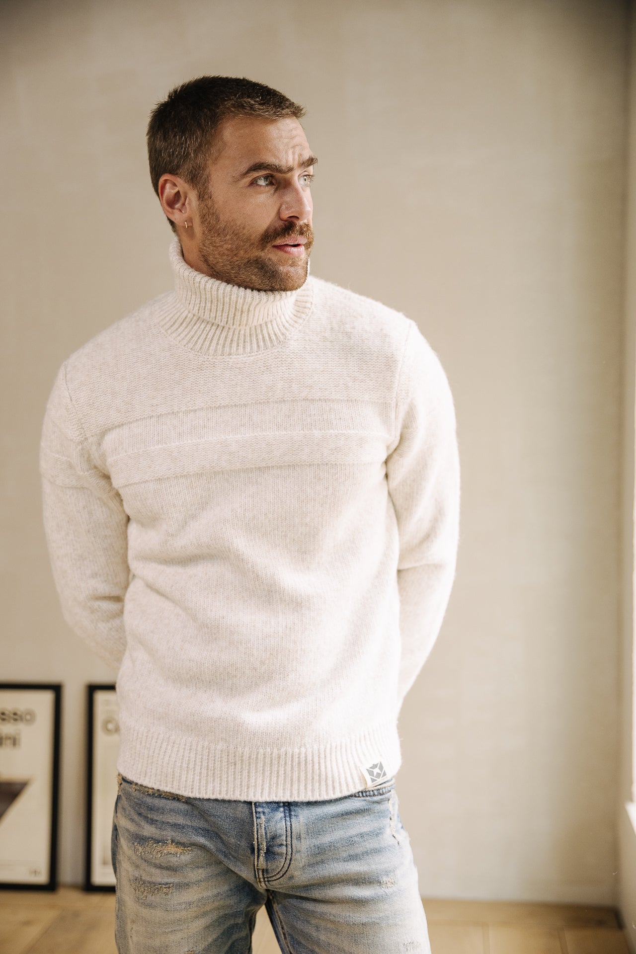 

Pull col roulé Homme Romeo Bellagio egret | Freeman T. Porter