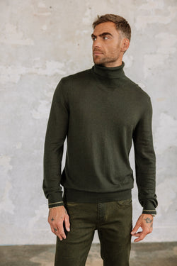 

Pull col roulé Homme Romeo Nacka olive night | Freeman T. Porter