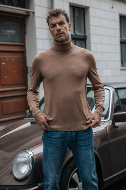 

Pull col roulé Homme Romeo Nacka taupe | Freeman T. Porter