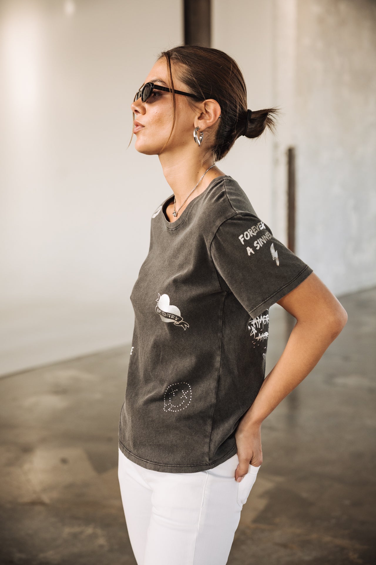 

Printed T-shirt Woman Suria Silver Graf black | Freeman T. Porter