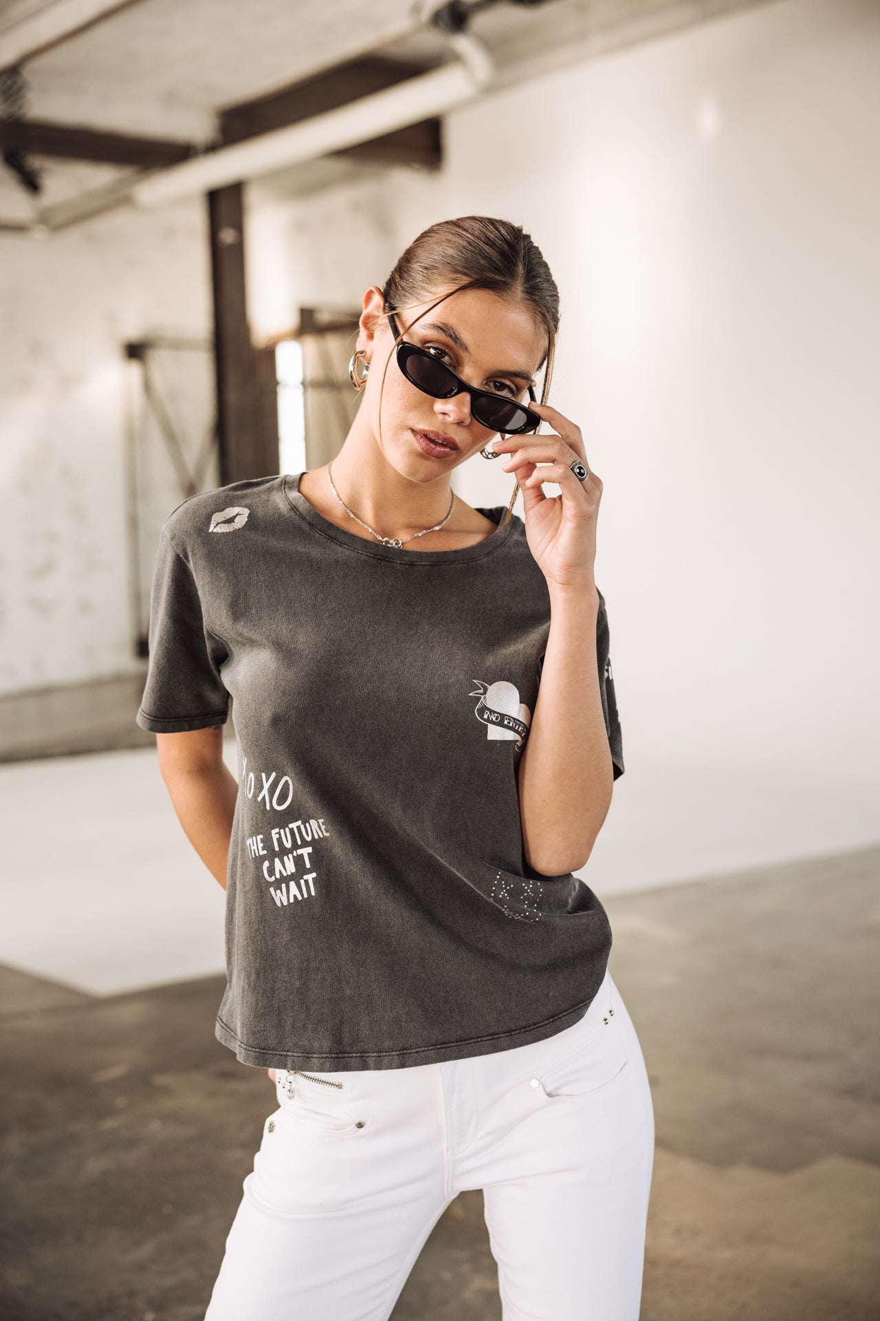 

Printed T-shirt Woman Suria Silver Graf black | Freeman T. Porter