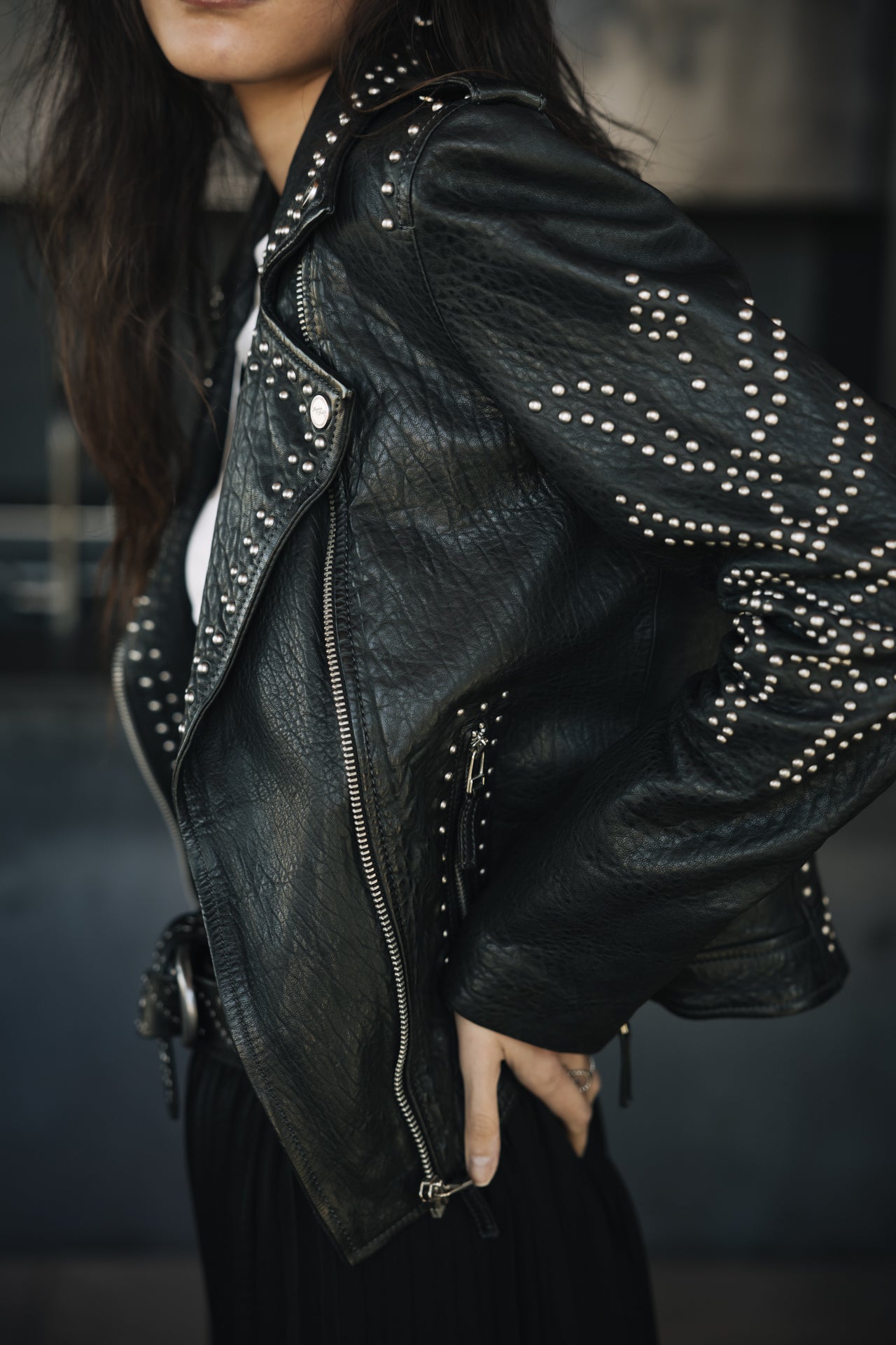 

Perfecto en cuir clouté Femme Kristen Leather Claws anthra | Freeman T. Porter