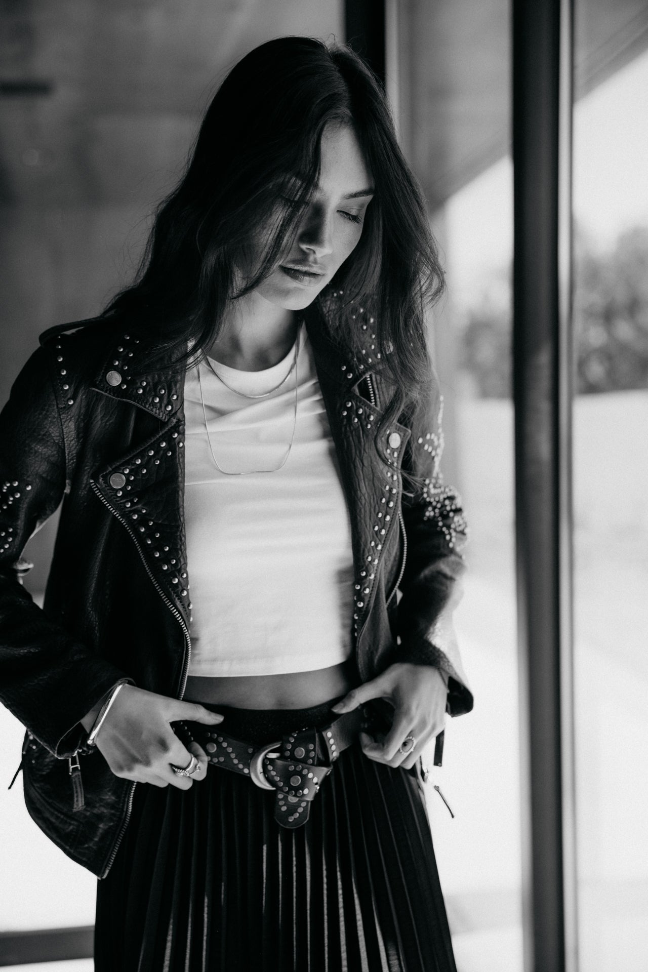 

Perfecto en cuir clouté Femme Kristen Leather Claws anthra | Freeman T. Porter