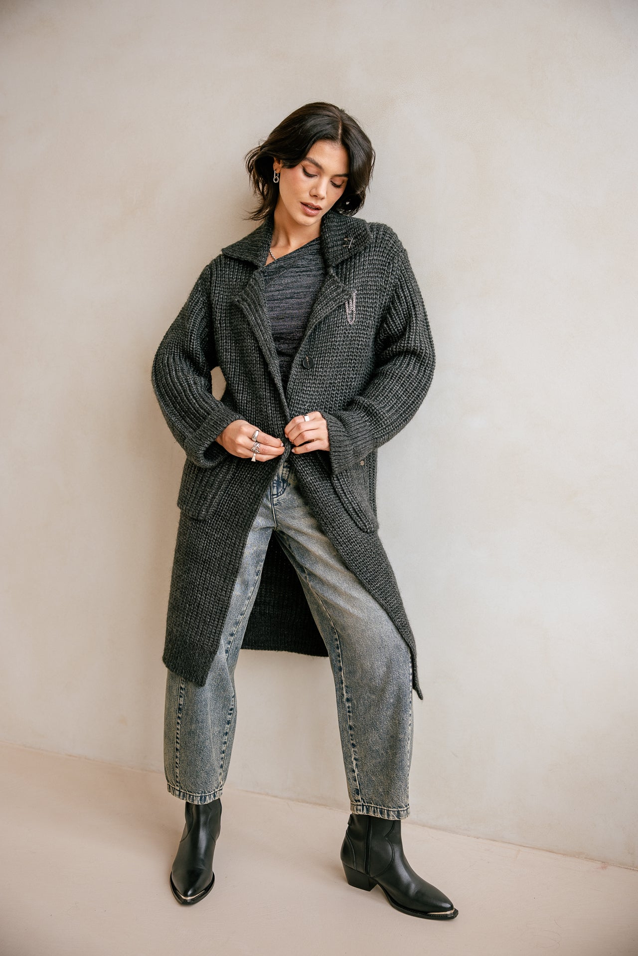   
            

chaleco largo Mujer Cordie dark grey melange | Freeman T. Porter
          