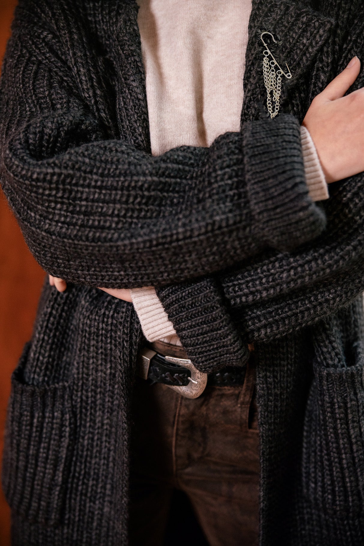 
              

Gilet long Femme Cordie dark grey melange | Freeman T. Porter
            