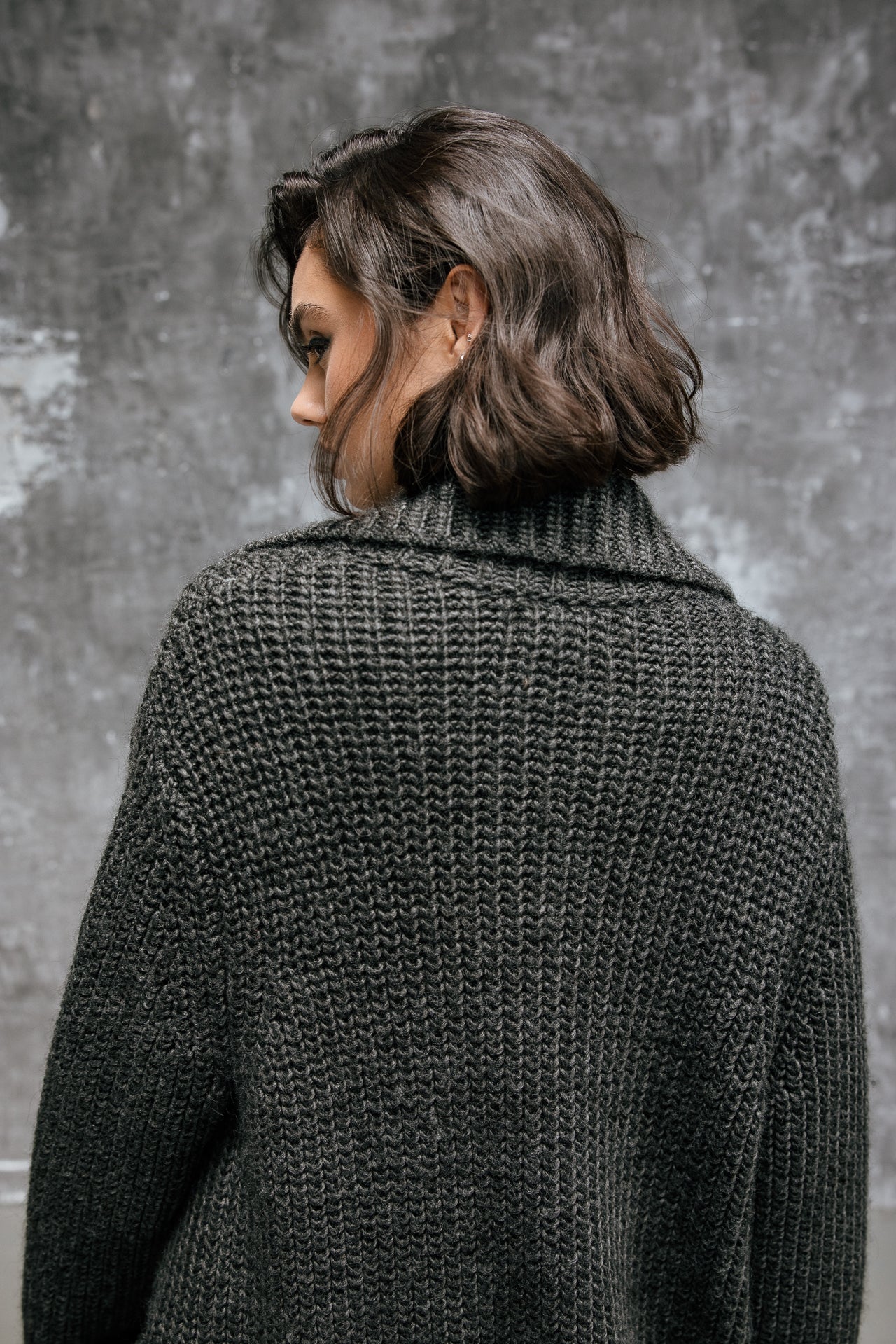 

Lange Strickjacke Damen Cordie dark grey melange | Freeman T. Porter