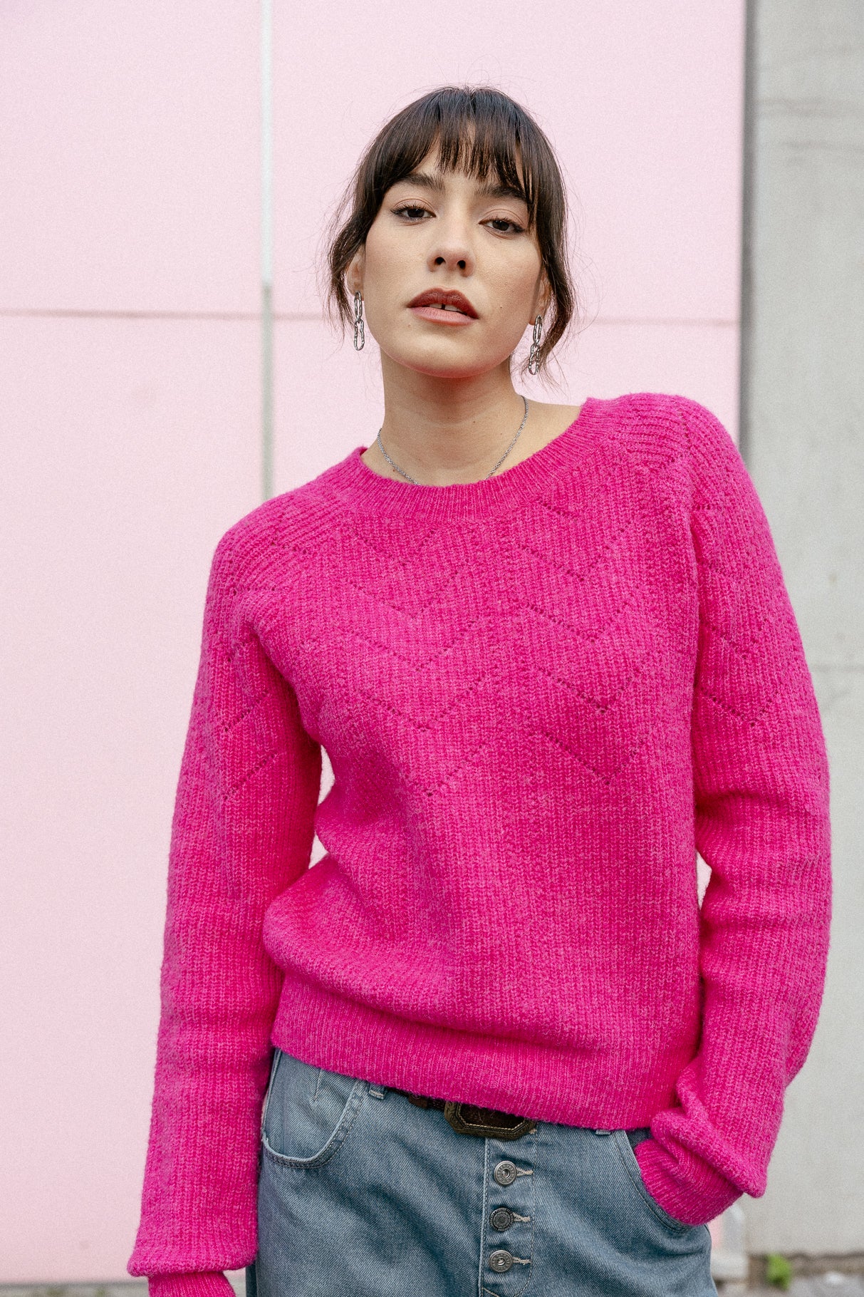 
              

Suéter de punto de punto Mujer Praze fushia rose | Freeman T. Porter
            