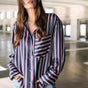 

Chemise manches longues Woman Chestine Stripes blue nights | Freeman T. Porter