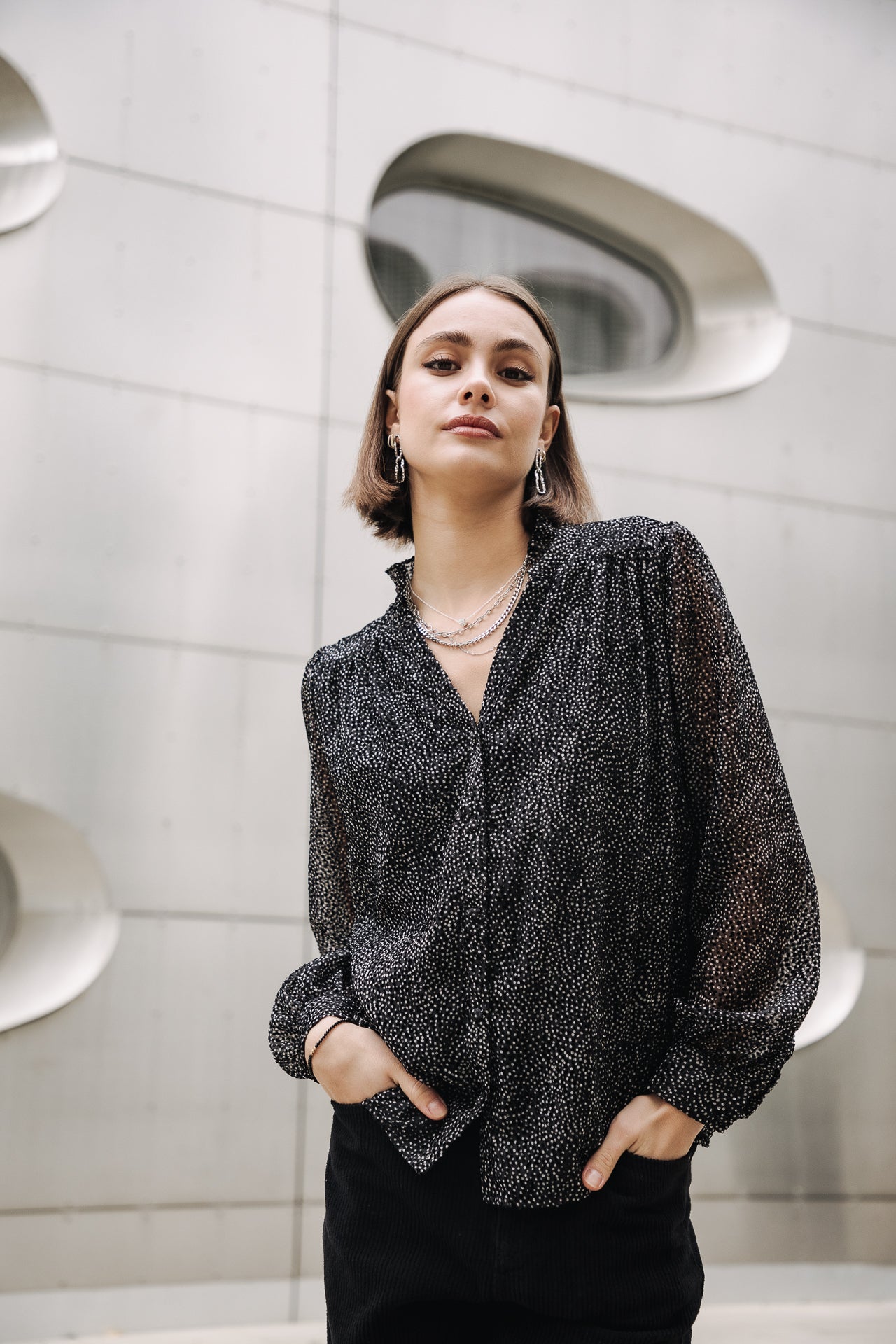 

Top manches longues Mujer Boeme Plumetis black | Freeman T. Porter