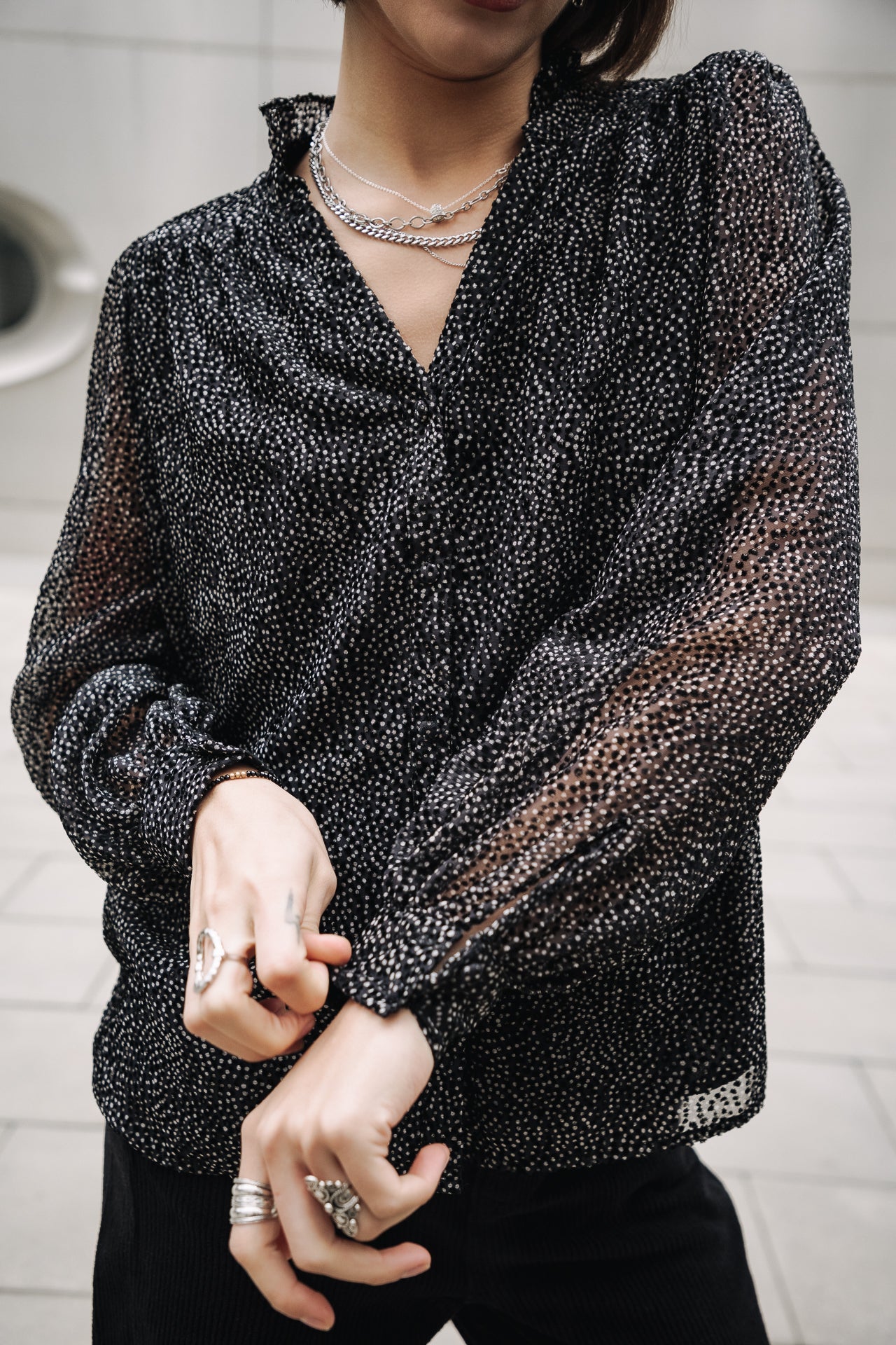 

Top manches longues Mujer Boeme Plumetis black | Freeman T. Porter