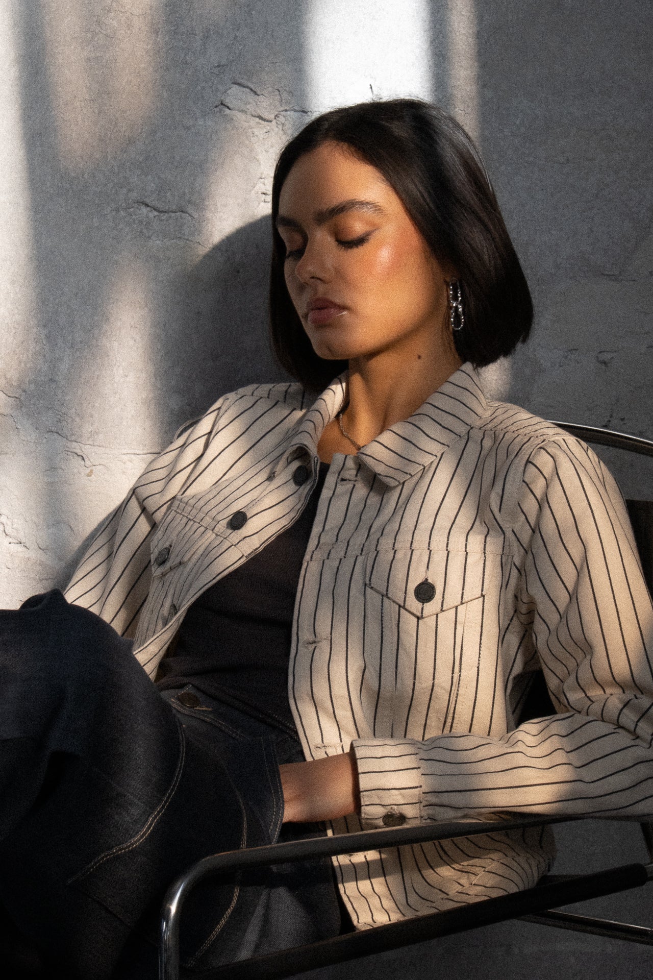

Chaqueta de rayas Mujer Elize ecru | Freeman T. Porter
