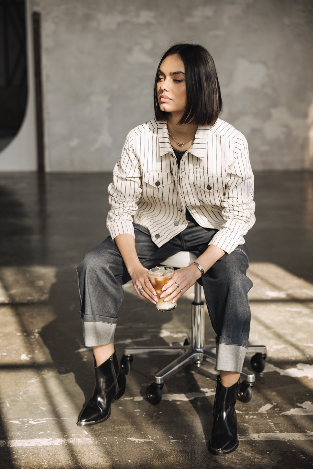 

Chaqueta de rayas Mujer Elize ecru | Freeman T. Porter