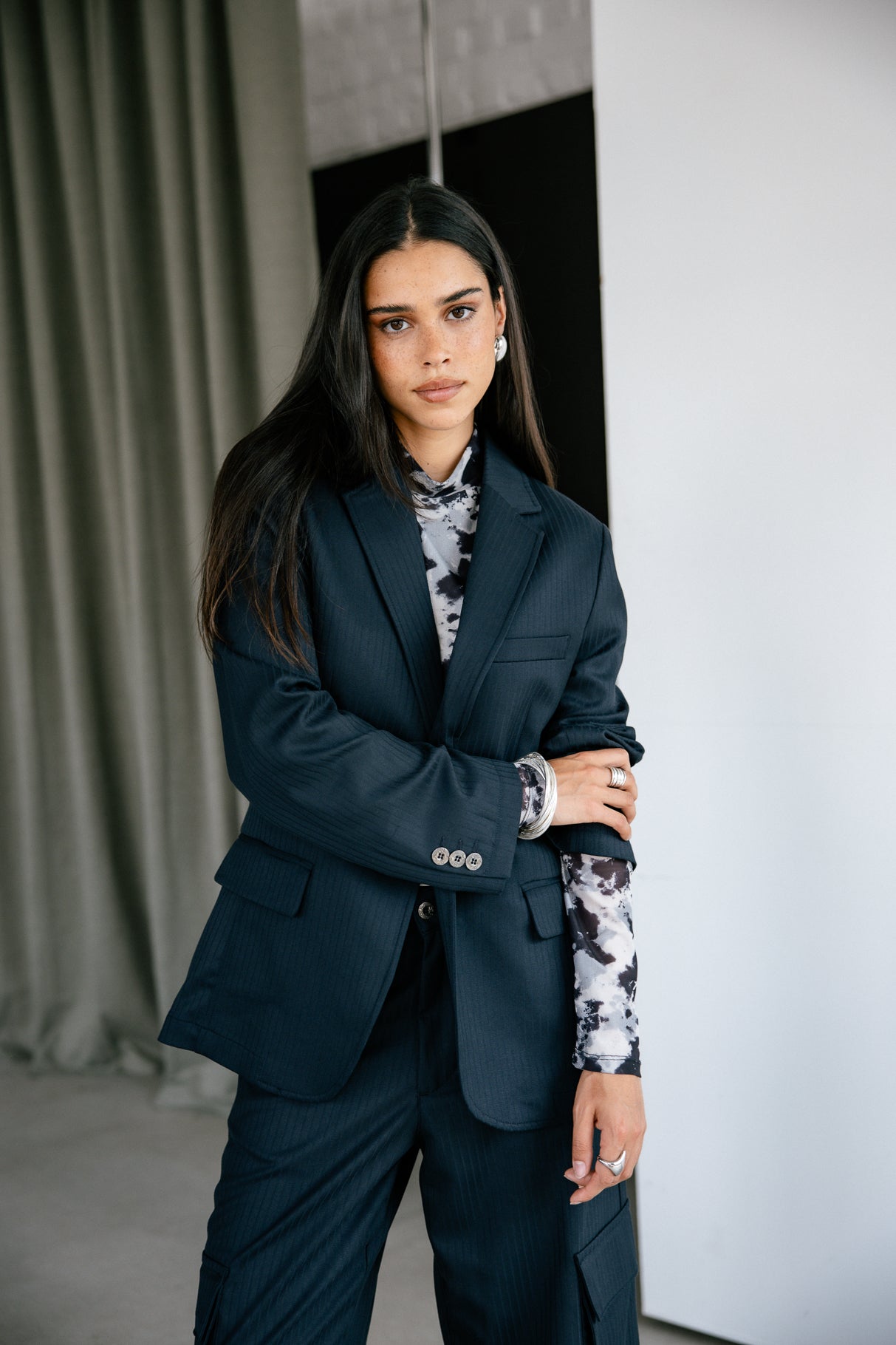 

Oversize-Blazerjacke Frau Maria Crown navy | Freeman T. Porter