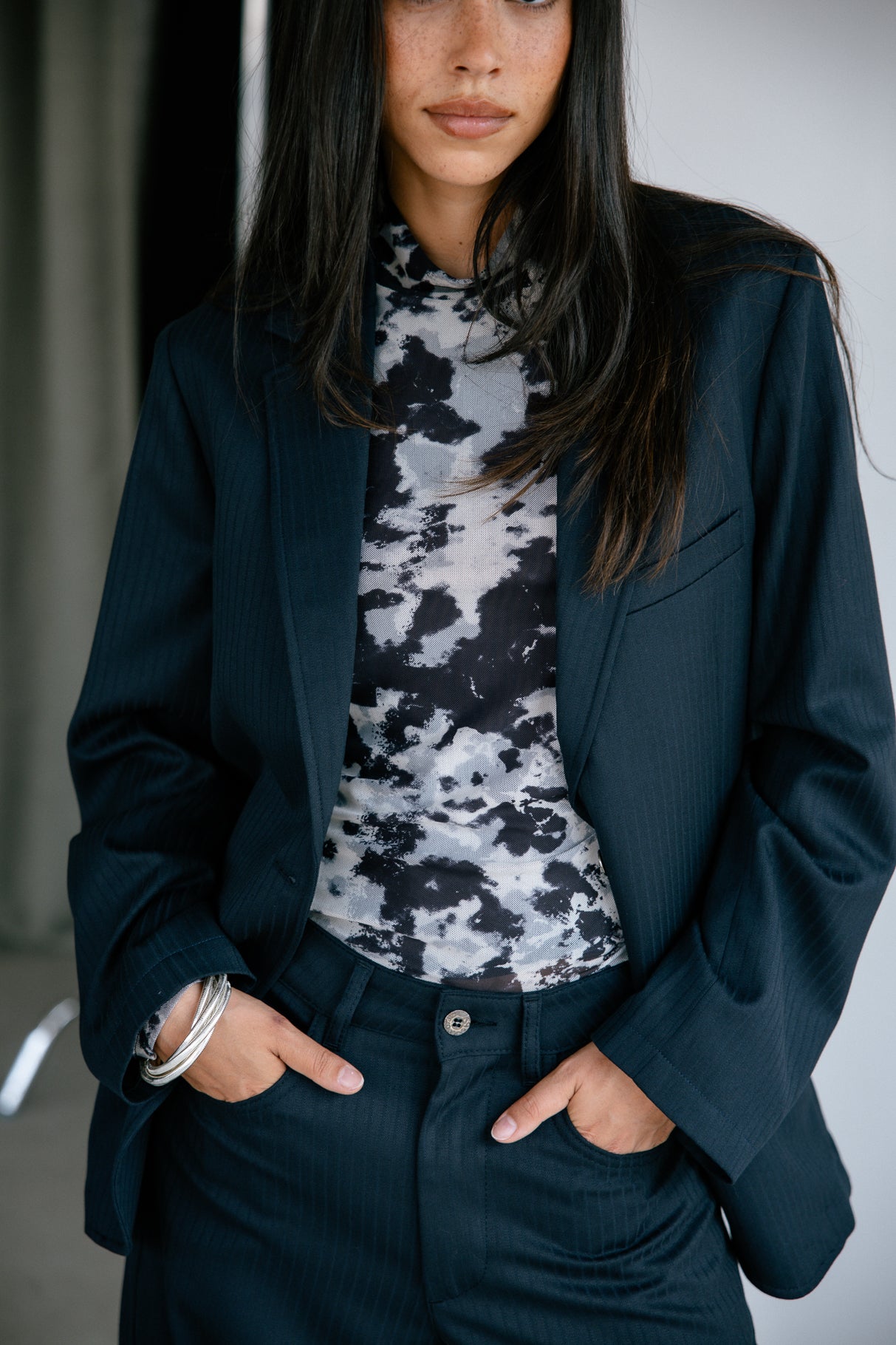 

Oversize-Blazerjacke Frau Maria Crown navy | Freeman T. Porter