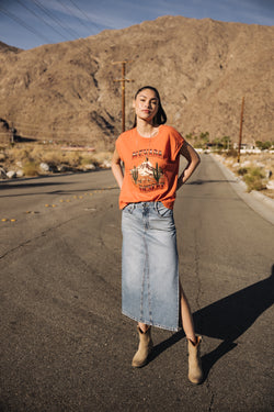 

Jupe longue en denim Femme Carla Denim syracuse | Freeman T. Porter