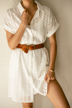 

Hemdblusenkleid Damen Raffia Leaf Lace white | Freeman T. Porter