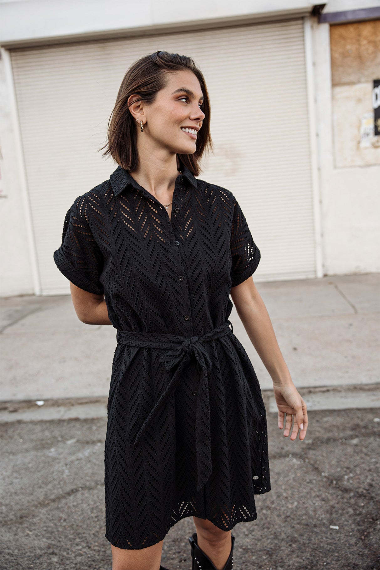 

Shirt dress Women Raffia Leaf Lace black | Freeman T. Porter