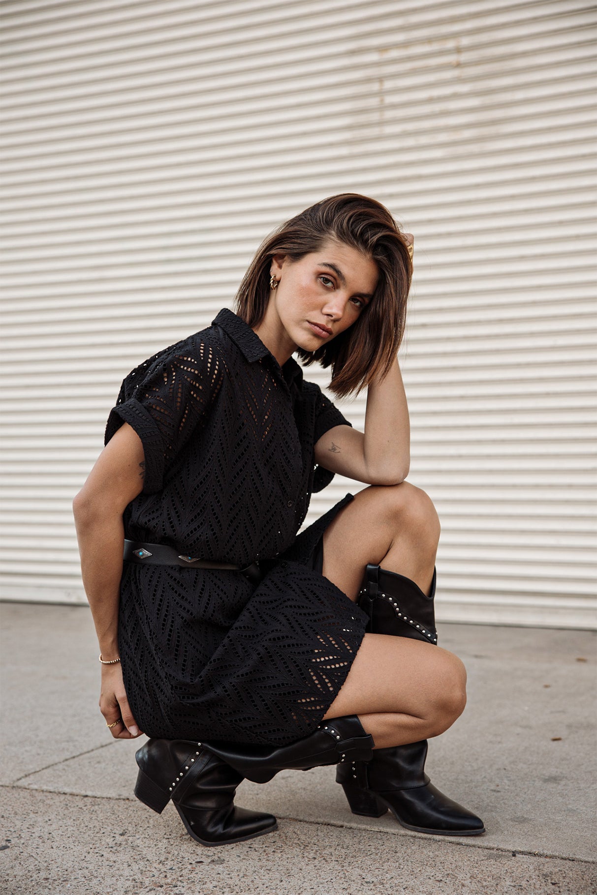 

Shirt dress Women Raffia Leaf Lace black | Freeman T. Porter
