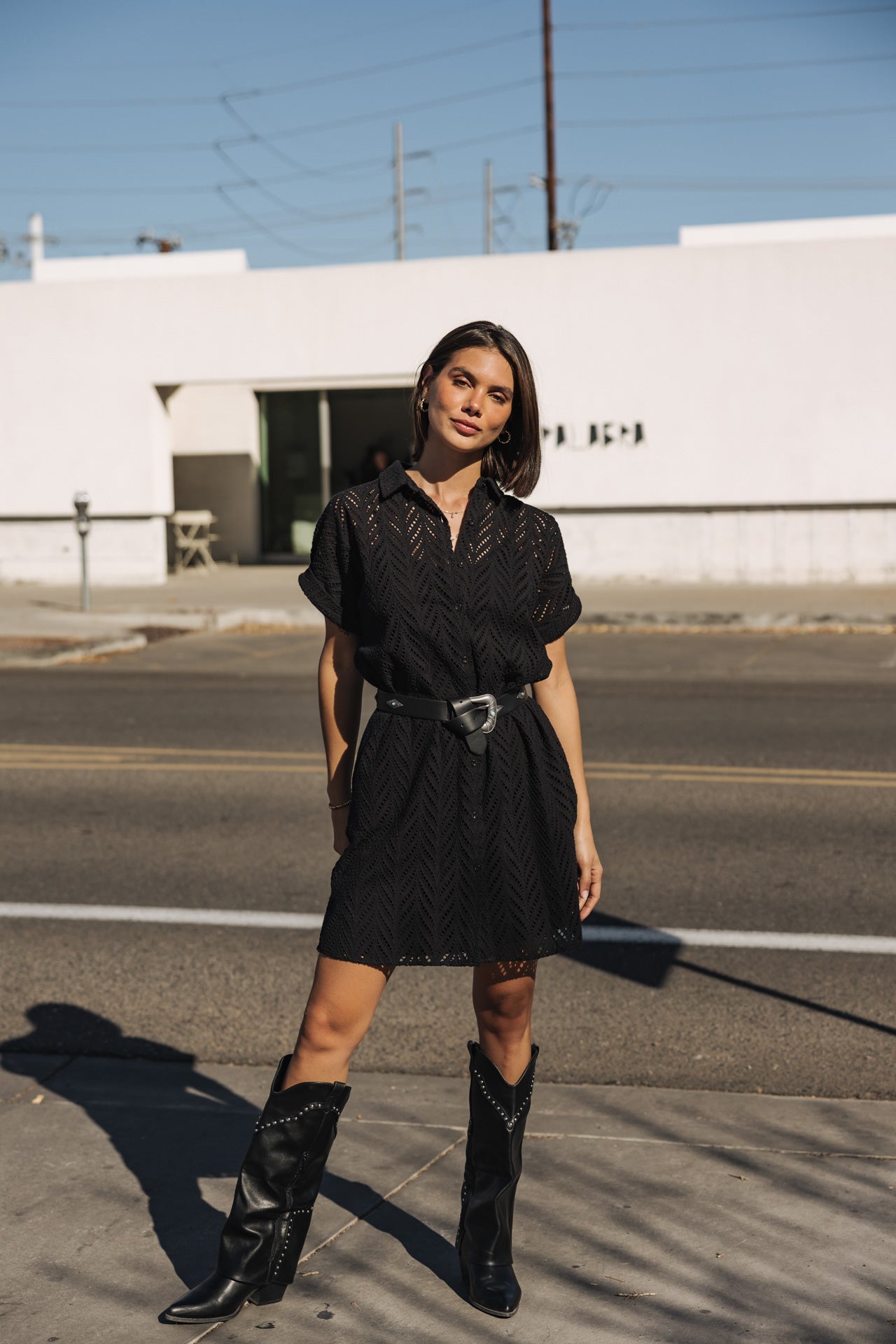 

Kleid Hemd Frau Raffia Leaf Lace black | Freeman T. Porter