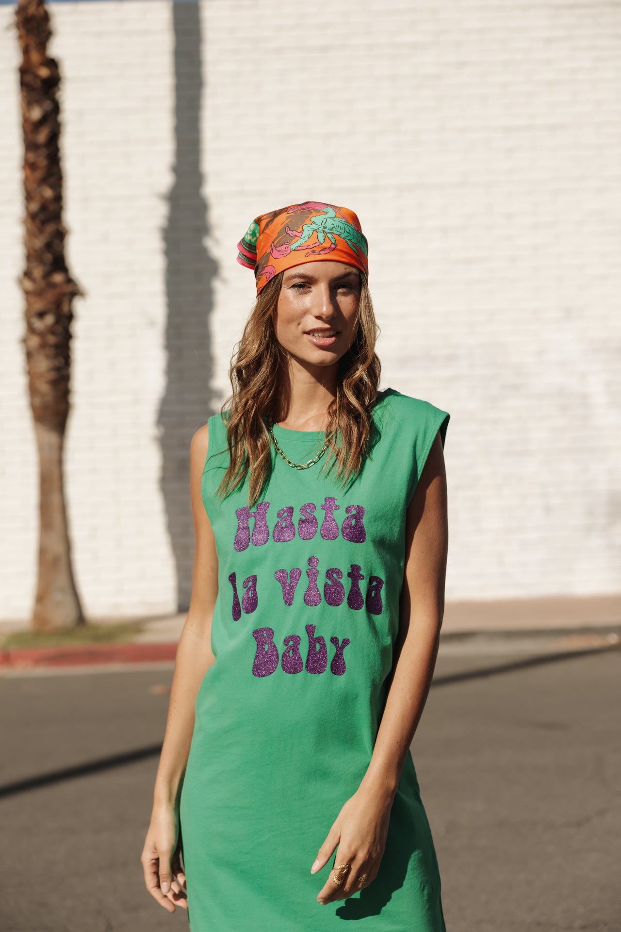 

Robe T-shirt Femme Reave Hasta La Vista Glitter deep mint | Freeman T. Porter