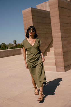 

Robe longue Femme Reel plain ivy green | Freeman T. Porter